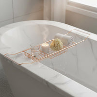 Over Tub Bath Rack Non-Slip Grip Bathtub Table with Book Holder Rustproof