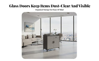 Multi-Functional Sideboard Cabinet Versatile Standing Tea Bar Cabinet Built-in Water Station Glass Door Sideboard for Office Workers, Homeowners
