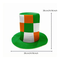 Green Felt Hat Checkered Felt Fedora Patterned