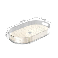 Perforated Drainage Tray Ribbed Edges Household Storage Low-Height