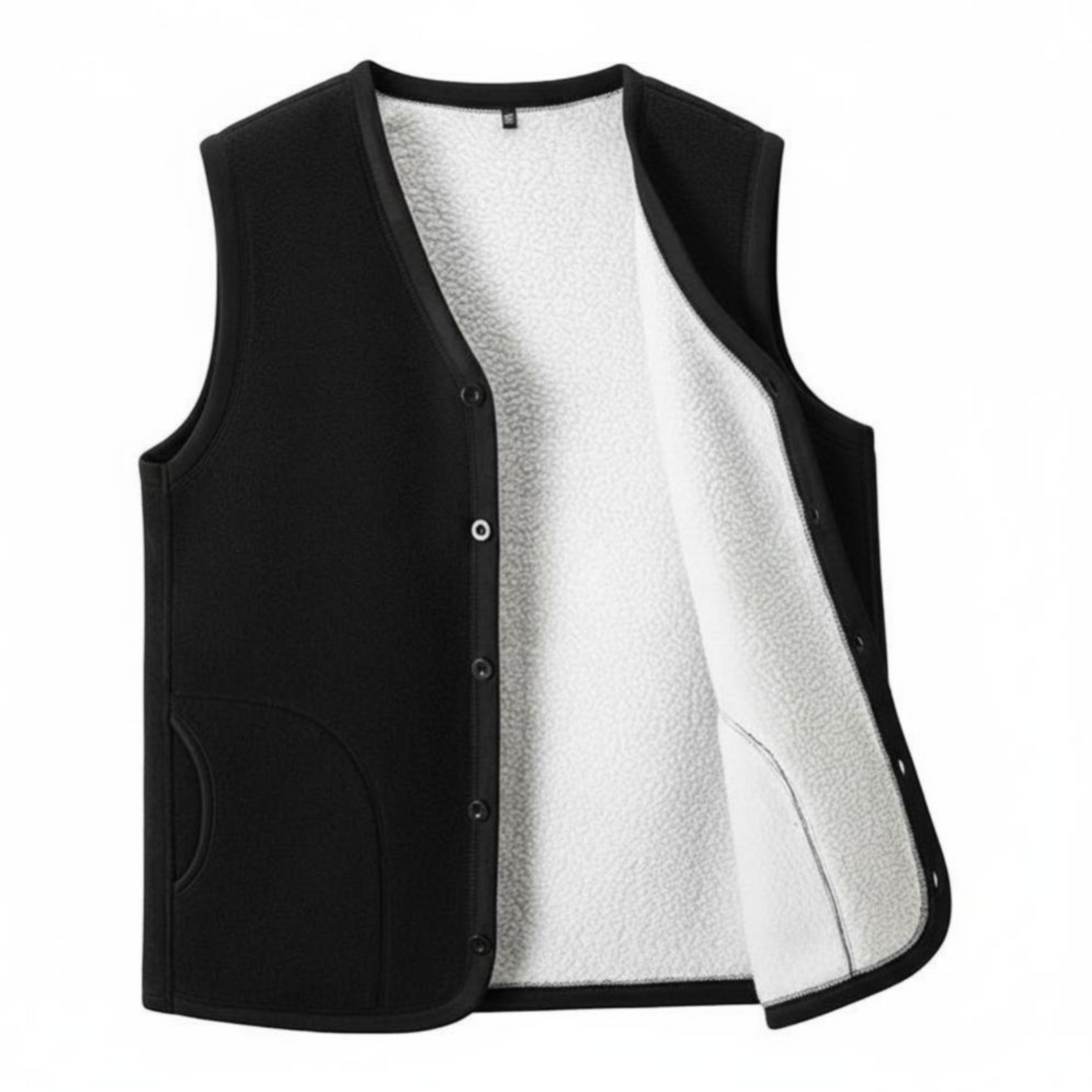 Men's Fleece Vest Thermal V-Neck Winter Warm