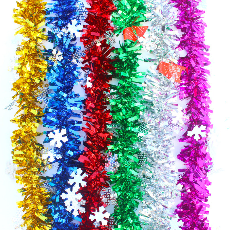 Christmas Tinsel Garland with Snowflake Design for Party and Wedding Decoration