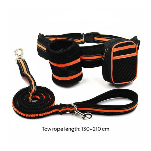 Bungee Dog Leash Waist Belt Water Bottle Holder Pet Supplies for Runners, Hikers