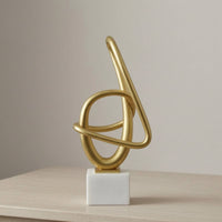 Continuous Loop Sculpture Gold Abstract Sculpture Modern Statue for Living Room, Office