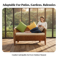 4 Pieces 4-Piece Woven Sofa set Handwoven Design 4-Piece Sofa and Table Set Weather-Resistant Water pads
