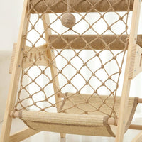 Multi-Level Feline Climber with Hammock, Solid Wood Multi-Functional Climbing Frame with Jump Platform