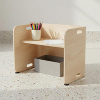 Curved Children's Desk  Multi-Use Wooden Children's Desk table Easy to Clean for Playroom