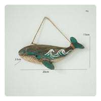 2 Pieces Wooden Marine Creature Decor Nautical Wood Marine Creature Hanging