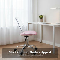 Armless Transparent rotating Chair Height Adjustable Transparent Caster Chair