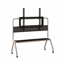 Mobile TV Stand Modernist Influenced Floor TV Stand with Wheels Media Console Furniture Space Saving Shelf Suitable for Gaming Fans Bedroom Small Areas