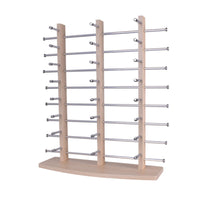 Countertop Eyeglass Display Rack Desktop Eyewear Display with Wooden Base Open-Design Sunglass Holder Stand Easy Access for Retailers, Collectors, Optical Shops