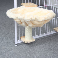 猫笼兔兔固定实木猫爪柱麻绳猫窝猫咪兜猫爬架DIY猫布兜磨爪蹭毛 猫勺窝灰-直径35cm约-大