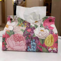 New Ins Oil Painting Flower Leather Tissue Box for Living Room and Hotel