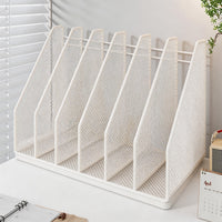 Desktop File Organizer with Dividers, Simple Vertical Bookshelf for Office and Home