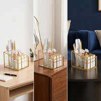 Cosmetic Organizer with Metal Frame Divided for Women, Teens