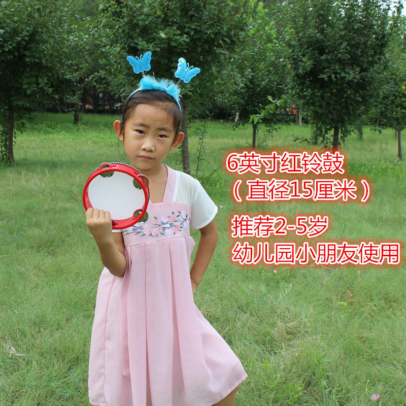 幼儿园打击乐器铃鼓舞蹈道具老师用奥尔夫儿童早教手摇小铃鼓手鼓