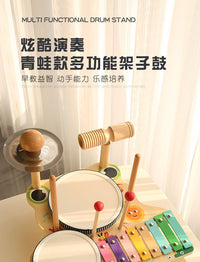 Wooden Multi-Function Drum and Xylophone Set for Kids