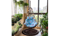 Teardrop-Shaped Hanging Swing Chair with Stand Indoor Swing Chair with Stand Woven Furniture Freestanding for Adults, Readers, Balcony, Living Room, Sunroom