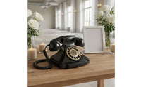 Rotate Dialing Audio Guestbook Phone Bronze Handle Audio Guest Book Namecard Tray Vintage Guest Book Phone Easy to Use for Wedding Planners, Party, Hotel