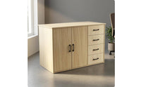 Rectangular Storage Cabinet Four Drawers Drawer Cabinet Wood-Grain Finish