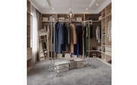 Mobile Double Bar Garment Rack Heavy Duty Double Rail Rolling Clothes Rack Store Fixture for Boutique