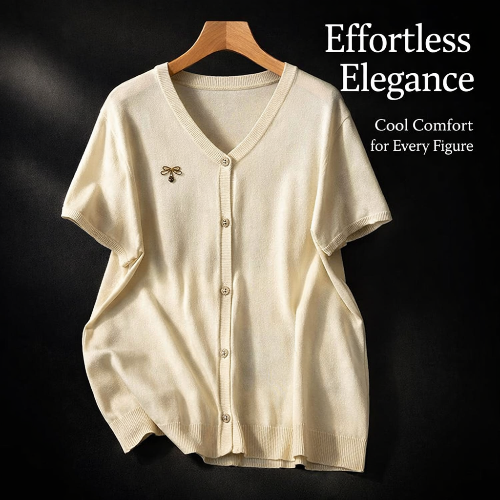 Going Out Top for Plus Size Women with Ice Silk Material, Lightweight Breathable Party for Summer, Flattering T-Shirts Up to 7XL