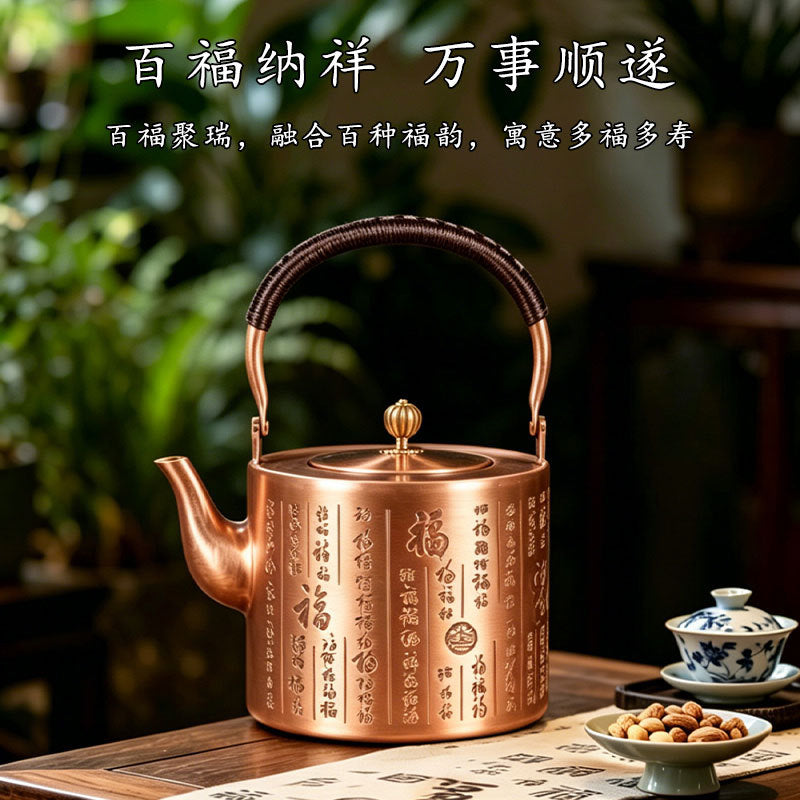 Wholesale Copper Kettle for Boiling Water, Home Large Capacity Handmade Pure Purple Copper Tea Pot