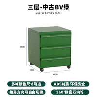 简约网红卧室中古床头柜多层抽屉可移动收纳复古黑白床边柜带轮子