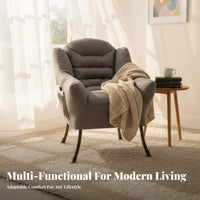 2 Pieces Upholstered Armchair with Ottoman High Backrest for Dorm Room, Students