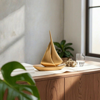 Resin Sailboat Sculpture Minimalist Design House Decoration Coastal Charm