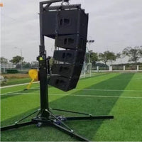 Mobile Stage Stand with Hand Crank Double-Braced Lighting Stand with Wheels Adjustable Height Heavy-Duty for Event Planners, Concerts, Exhibitions