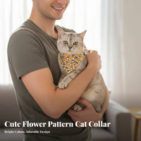 Floral Cat Soft Material Floral Print Cat Removable Accessories for Cats, Kittens, Daily Wear, Holidays, Parties