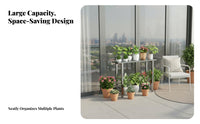 Stainless Steel Flower Rack Rustproof Floor Standing Pot Holder Rust-Resistant Metal Plant Bench for Balcony, Outdoor, Living Room