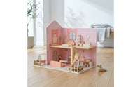 Wooden Dollhouse Pretend Play Dollhouse with Furniture Sturdy Playhouse for Daycare