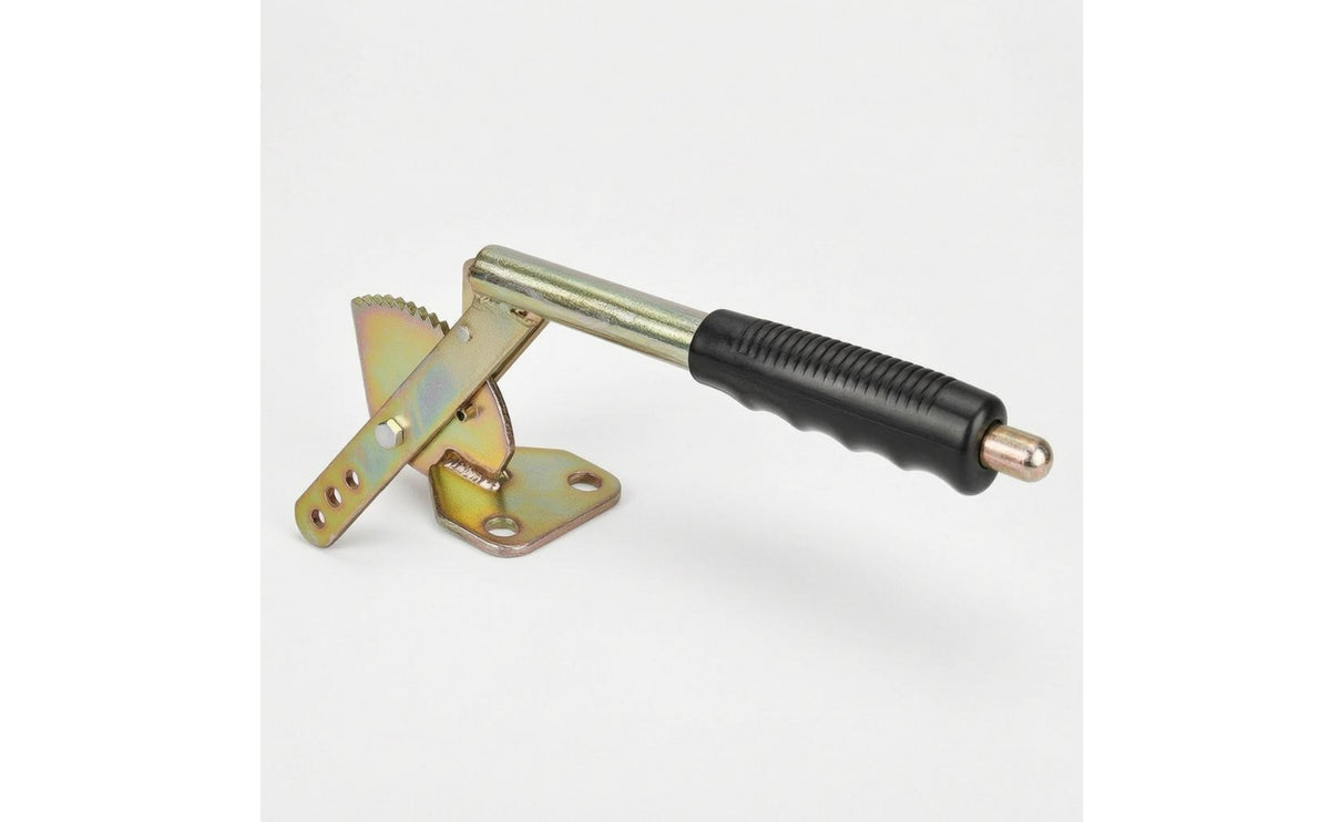 Ribbed Grip Tow Vehicle Hand Brake Handle Plated Finish Ratchet Brake Handle Toothed Handbrake Lever Mounting Base