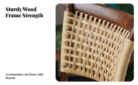 Woven Cord Side Chair French rural & design Woven rear Side Chair Farmhouse look Retro Design for Cafe Owners, Dining Room