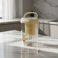 Beverage Dispenser with Spigot Fridge Compatible Refrigerator Cold Water Jug Large Capacity Party Drink Container Easy to Clean