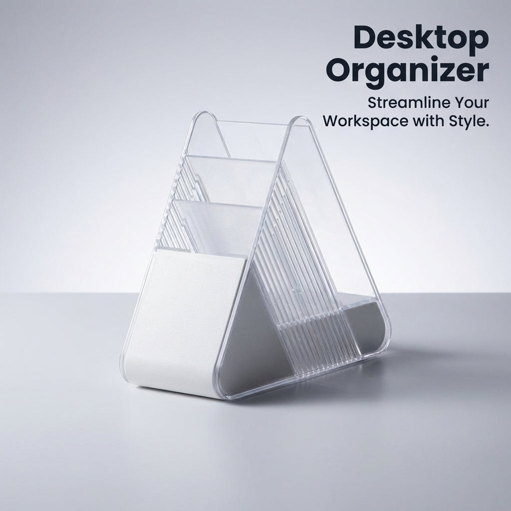Pen Holder Desk Organizer, Student Dorm Desk Organizer, Pencil Holder for Student Desk, Transparent Drawer Stationery Holder