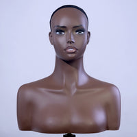 黑人模特头假发饰品展示欧美双肩头模 非洲半身假人支架Mannequin