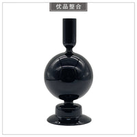 样板间茶几简约现代家居软装饰品摆件仿真花玻璃烛台组合ZH3354