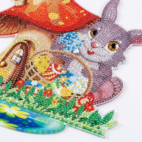 Easter Bunny Rhinestone Art Kit Sparkling Easter Rhinestones Art Kit Special Shaped Crystals DIY Desk Ornament for Party, Craft Making Supplies