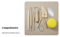 8 Pieces 8 Piece Pottery Tool Set Long-Lasting Clay Sculpting Tool Set