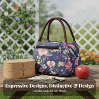 Floral Pattern Tote Lightweight Floral Print fastenered Pouch Reusable for outsideing