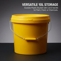 10L PP Bucket Lid, Heavy Duty Paint Storage Pail, Heavy Duty Bucket for Paint, Lid Heavy Duty Food,  - Yellow