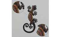 Metal Gecko Wall Art Flat Metal Reptile Wall Decor Multicolor for Bedroom