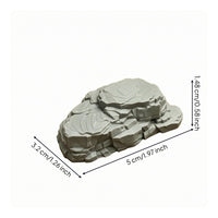 Layered Design Miniature Rock Stepped Edges Stacked Stone Prop Carved Texture Miniature Rock Stones Gray Finish for Small-Scale Scene