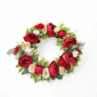 Artificial Peony Wreath Realistic Peony Wreath Indoor for Wall