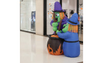Outdoor Inflatable Witches with Pot Lighted Inflatable Witch and Pot Tall Inflatable Witches Oversized for Porch
