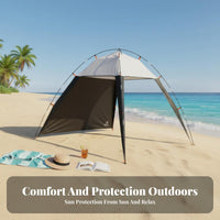 Quick Setup Ventilated Beach Tent Easy Set up uncoveredFront Beach Tent Spacious Sun Shelter 360° Ventilation for Beachon the Moveers, Families, Fishing, Camping, Picnic, Backyard