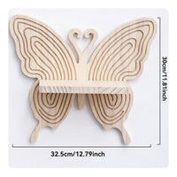 Butterfly Shaped wall Display Shelf Creative Design Wooden Butterfly Shelf Easy Assembly House Decoration for Bedroom